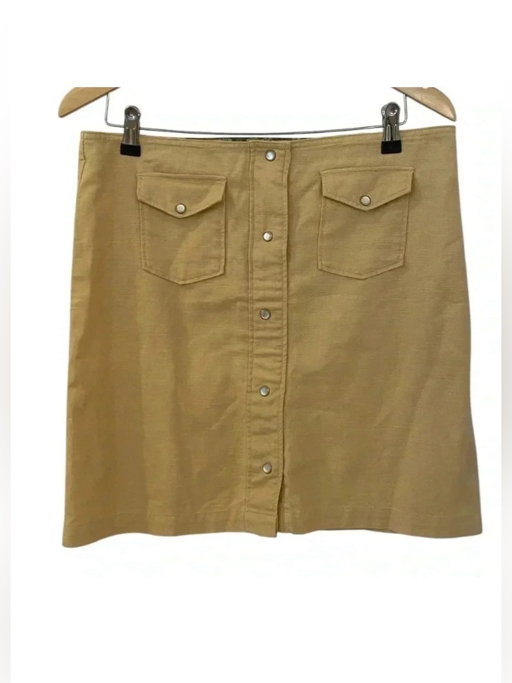 Horny Toad Linen Blend Short Aline Woven Skirt Casual Preppy Button Down.
